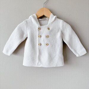 H&M Knit button up hoodie sweater 2-4m unisex baby girl boy kids clothes